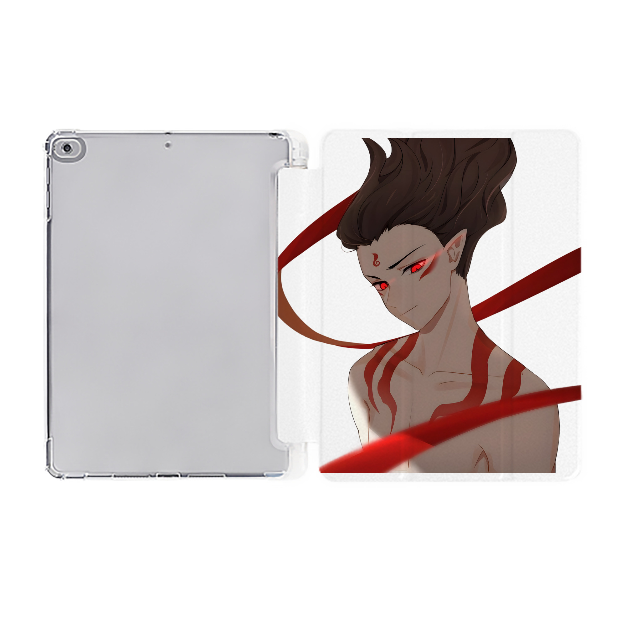 （画像用） Ne Zha 2 ナタ 魔童の大暴れ IPad ケース ペン収納付き 三つ折りスタンド PUレザー×シリコン 対応機種9.5/10.5/10.9インチ